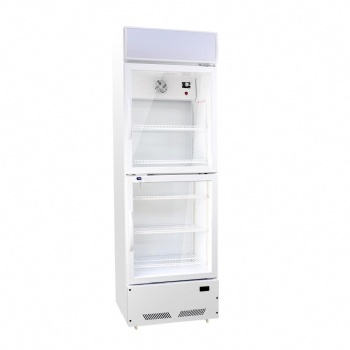 LC-360D Top and down two Door Upright Bottle Cooler with Lightbox for Food & Drink