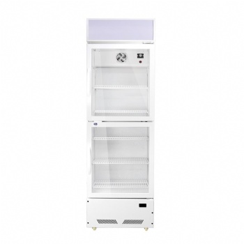 LC-360D Top and down two Door Upright Bottle Cooler with Lightbox for Food & Drink