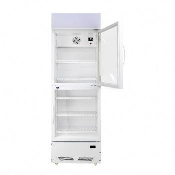 LC-360D Top and down two Door Upright Bottle Cooler with Lightbox for Food & Drink