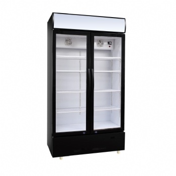 LC-800 Double Hinged Door Bottle Cooler Merchandise Refrigerator for supermarket