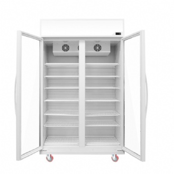 LC-1200 Double Hinged Door Bottle Cooler Merchandise Refrigerator for supermarket-top mount compressor