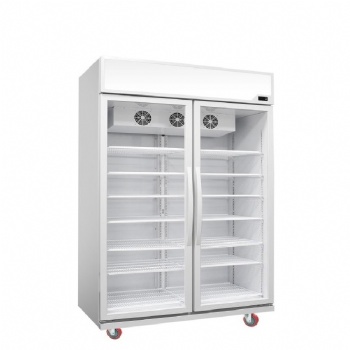 LC-1200 Double Hinged Door Bottle Cooler Merchandise Refrigerator for supermarket-top mount compressor