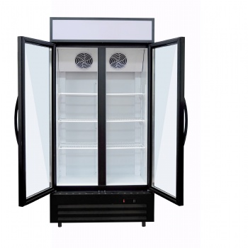 LC-450 LC-450N Double Hinged Door Bottle Cooler Merchandise Refrigerator for supermarket-Asile